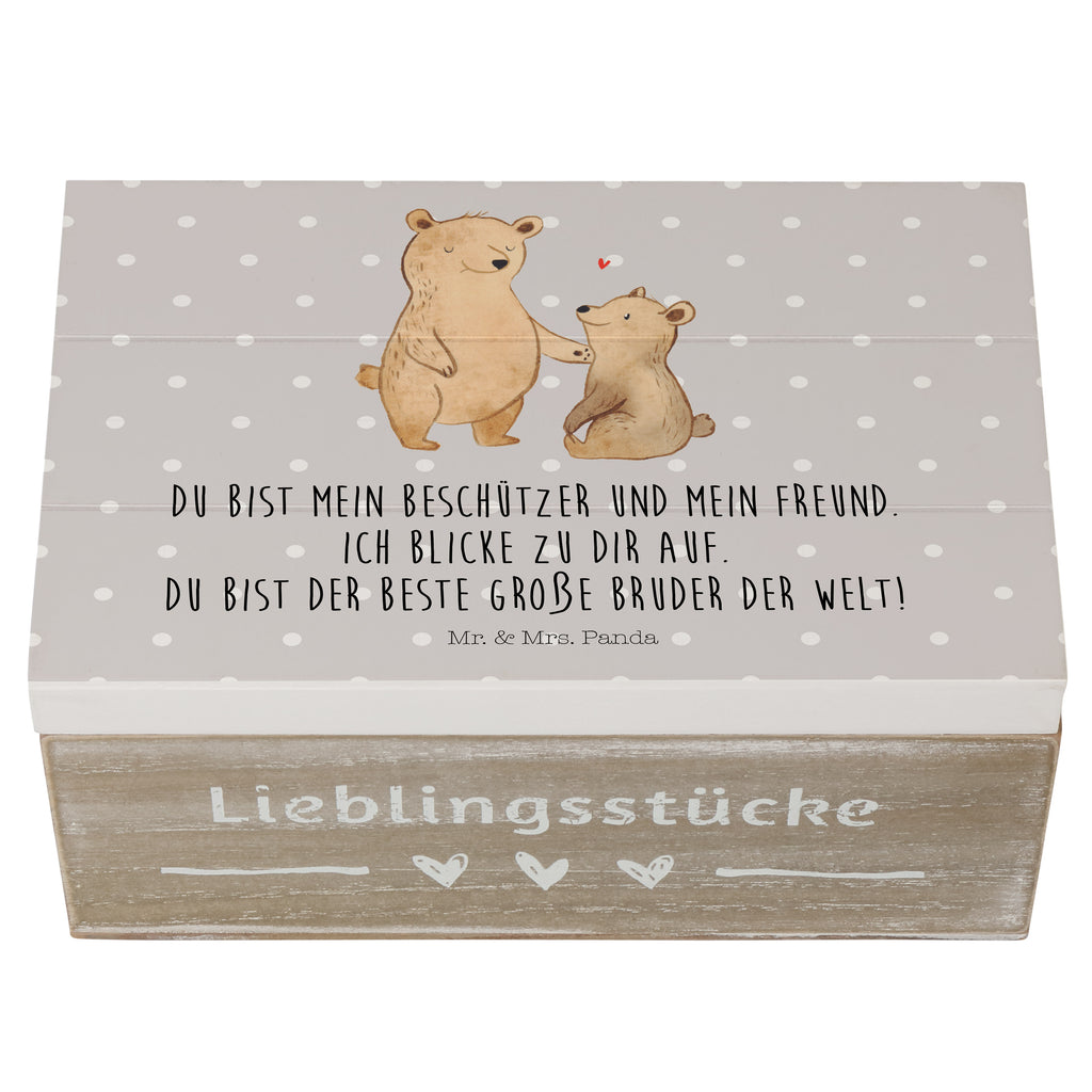 Holzkiste Bär Großer Bruder Holzkiste, Kiste, Schatzkiste, Truhe, Schatulle, XXL, Erinnerungsbox, Erinnerungskiste, Dekokiste, Aufbewahrungsbox, Familie, Vatertag, Muttertag, Bruder, Schwester, Mama, Papa, Oma, Opa, Großer Bruder, Geschwister, bester Bruder, Brudi, Bär, Bären