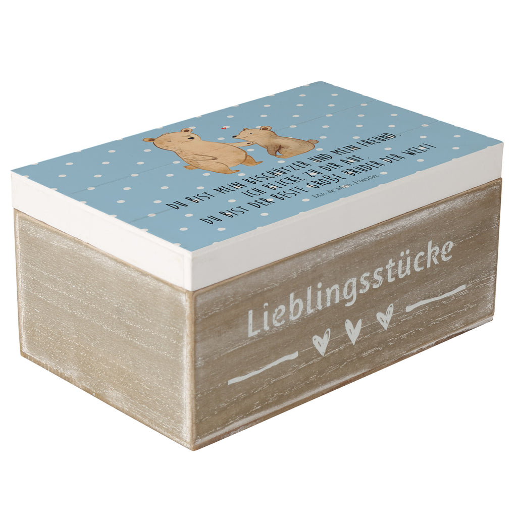 Holzkiste Bär Großer Bruder Holzkiste, Kiste, Schatzkiste, Truhe, Schatulle, XXL, Erinnerungsbox, Erinnerungskiste, Dekokiste, Aufbewahrungsbox, Familie, Vatertag, Muttertag, Bruder, Schwester, Mama, Papa, Oma, Opa, Großer Bruder, Geschwister, bester Bruder, Brudi, Bär, Bären