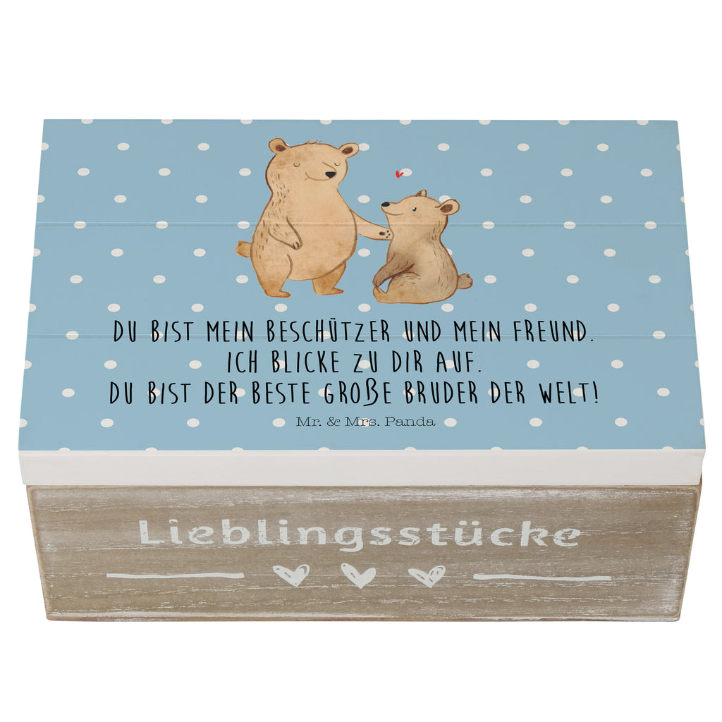 Holzkiste Bär Großer Bruder Holzkiste, Kiste, Schatzkiste, Truhe, Schatulle, XXL, Erinnerungsbox, Erinnerungskiste, Dekokiste, Aufbewahrungsbox, Familie, Vatertag, Muttertag, Bruder, Schwester, Mama, Papa, Oma, Opa, Großer Bruder, Geschwister, bester Bruder, Brudi, Bär, Bären
