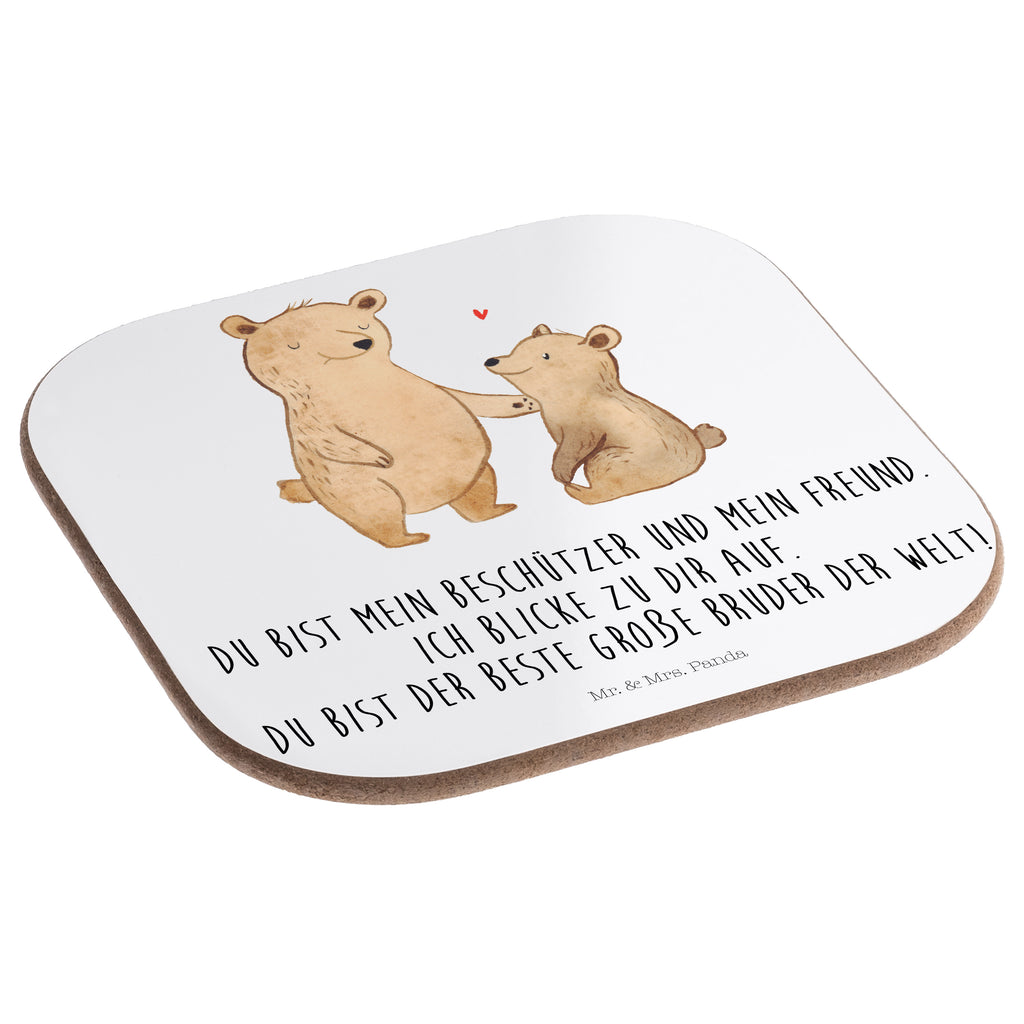 Quadratische Untersetzer Bär Großer Bruder Bierdeckel, Glasuntersetzer, Untersetzer Gläser, Getränkeuntersetzer, Familie, Vatertag, Muttertag, Bruder, Schwester, Mama, Papa, Oma, Opa, Großer Bruder, Geschwister, bester Bruder, Brudi, Bär, Bären