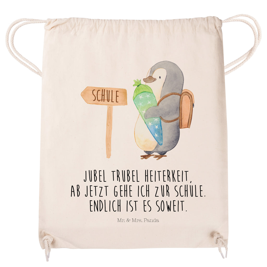 Sportbeutel Pinguin Schultüte Turnbeutel, Beutel, Sporttasche, Tasche, Stoffbeutel, Pinguin, Schulanfänger, Einschulung, 1. Klasse, Geschenk zur Einschulung, erster Schultag, Schulranzen