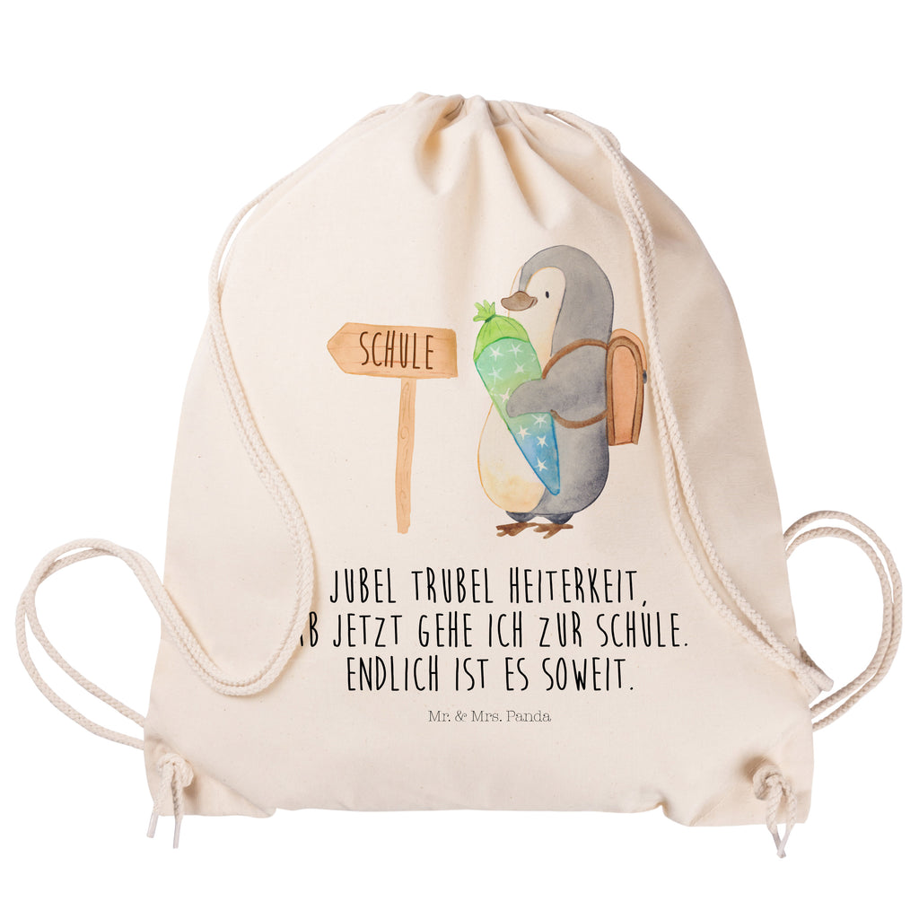 Sportbeutel Pinguin Schultüte Turnbeutel, Beutel, Sporttasche, Tasche, Stoffbeutel, Pinguin, Schulanfänger, Einschulung, 1. Klasse, Geschenk zur Einschulung, erster Schultag, Schulranzen