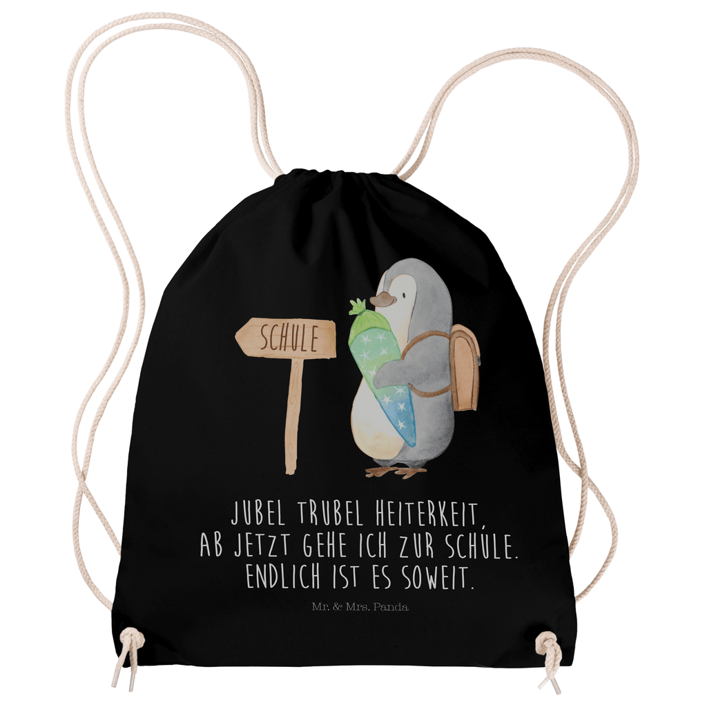 Sportbeutel Pinguin Schultüte Turnbeutel, Beutel, Sporttasche, Tasche, Stoffbeutel, Pinguin, Schulanfänger, Einschulung, 1. Klasse, Geschenk zur Einschulung, erster Schultag, Schulranzen
