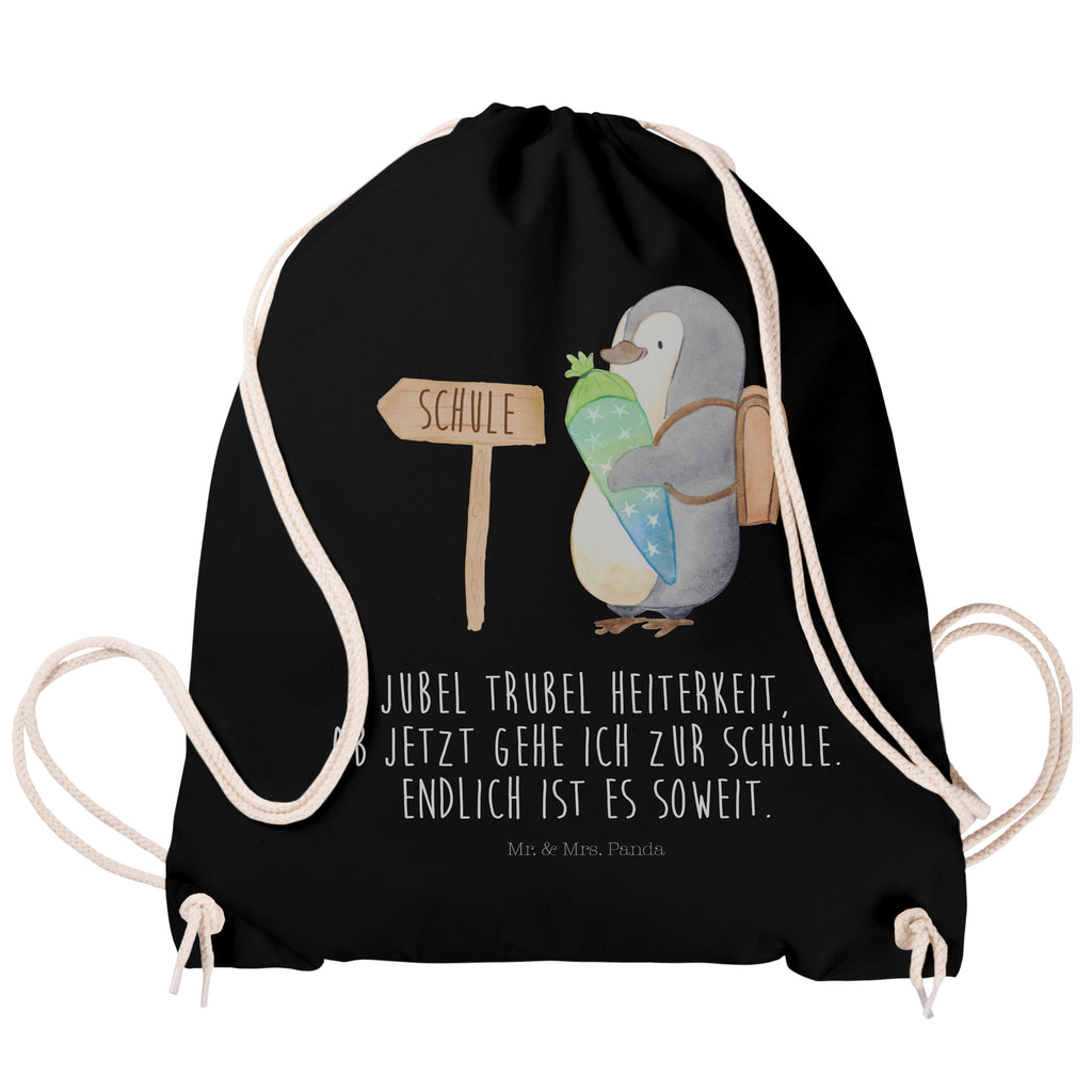 Sportbeutel Pinguin Schultüte Turnbeutel, Beutel, Sporttasche, Tasche, Stoffbeutel, Pinguin, Schulanfänger, Einschulung, 1. Klasse, Geschenk zur Einschulung, erster Schultag, Schulranzen