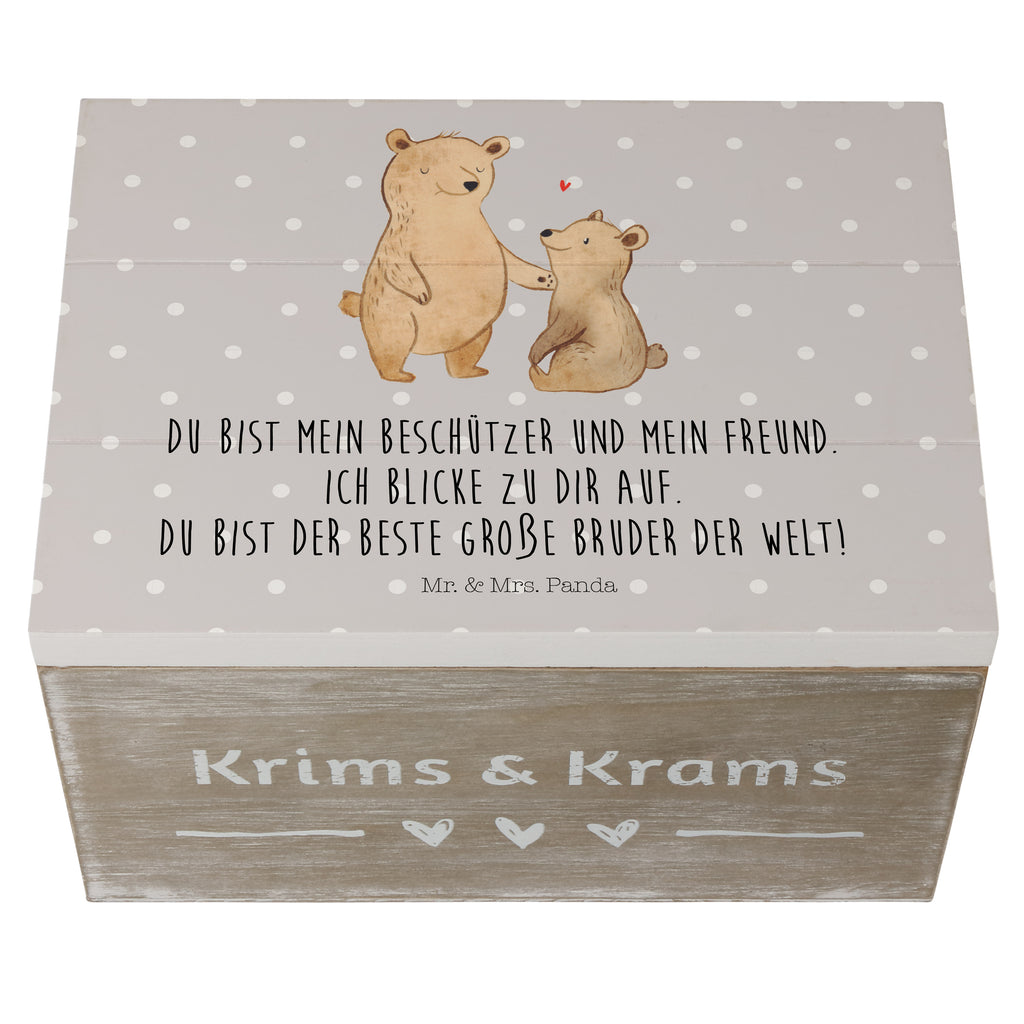 Holzkiste Bär Großer Bruder Holzkiste, Kiste, Schatzkiste, Truhe, Schatulle, XXL, Erinnerungsbox, Erinnerungskiste, Dekokiste, Aufbewahrungsbox, Familie, Vatertag, Muttertag, Bruder, Schwester, Mama, Papa, Oma, Opa, Großer Bruder, Geschwister, bester Bruder, Brudi, Bär, Bären