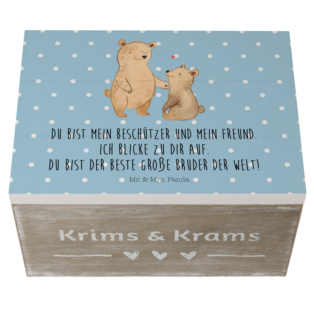 Holzkiste Bär Großer Bruder Holzkiste, Kiste, Schatzkiste, Truhe, Schatulle, XXL, Erinnerungsbox, Erinnerungskiste, Dekokiste, Aufbewahrungsbox, Familie, Vatertag, Muttertag, Bruder, Schwester, Mama, Papa, Oma, Opa, Großer Bruder, Geschwister, bester Bruder, Brudi, Bär, Bären