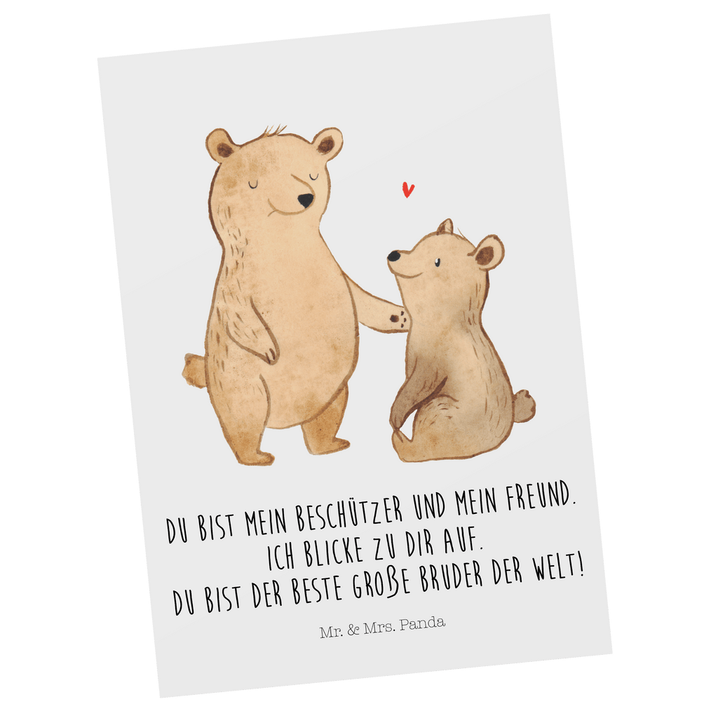 Postkarte Bär Großer Bruder Geschenkkarte, Grußkarte, Karte, Einladung, Ansichtskarte, Geburtstagskarte, Einladungskarte, Dankeskarte, Familie, Vatertag, Muttertag, Bruder, Schwester, Mama, Papa, Oma, Opa, Großer Bruder, Geschwister, bester Bruder, Brudi, Bär, Bären