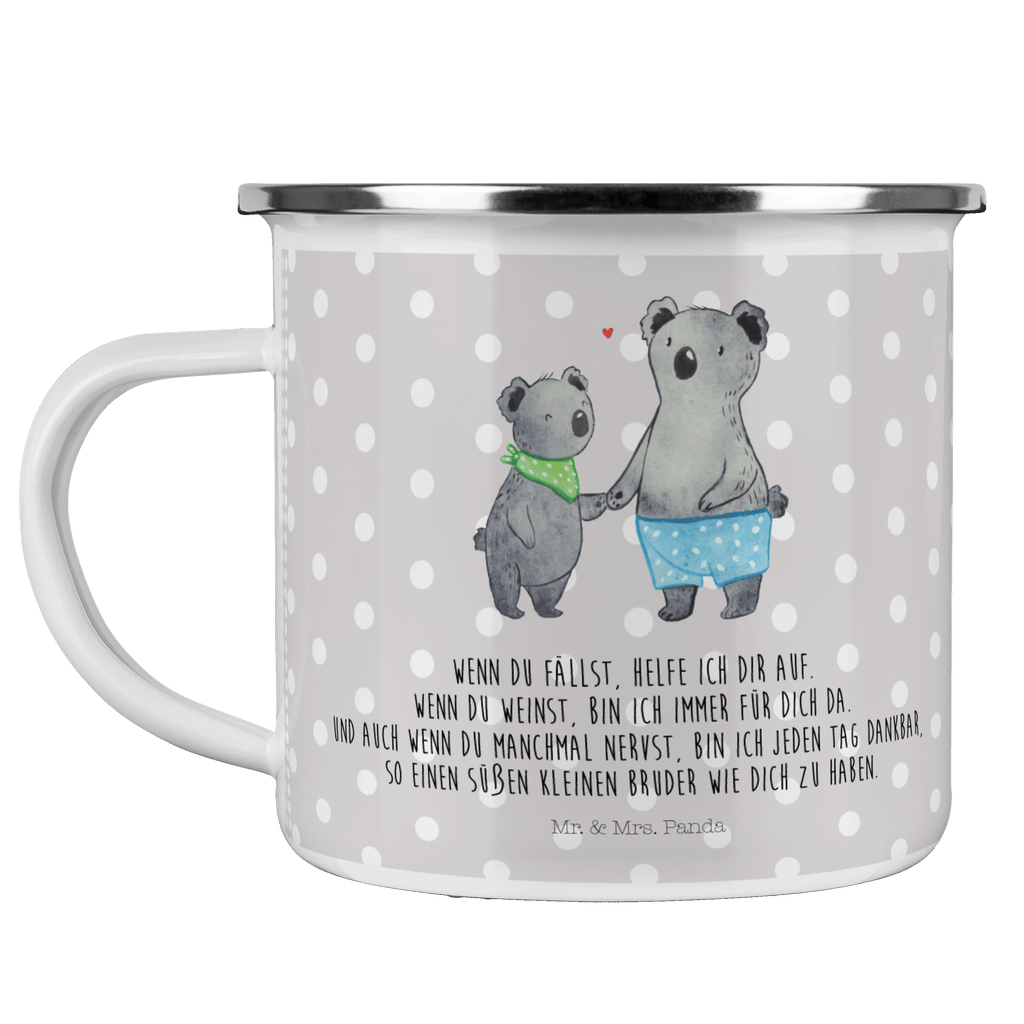 Camping Emaille Tasse Koala Kleiner Bruder Campingtasse, Trinkbecher, Metalltasse, Outdoor Tasse, Emaille Trinkbecher, Blechtasse Outdoor, Emaille Campingbecher, Edelstahl Trinkbecher, Metalltasse für Camping, Kaffee Blechtasse, Camping Tasse Metall, Familie, Vatertag, Muttertag, Bruder, Schwester, Mama, Papa, Oma, Opa, Kleiner Bruder, Geschwister, Lieblingsbruder, Nesthäkchen, Koala, Koalas