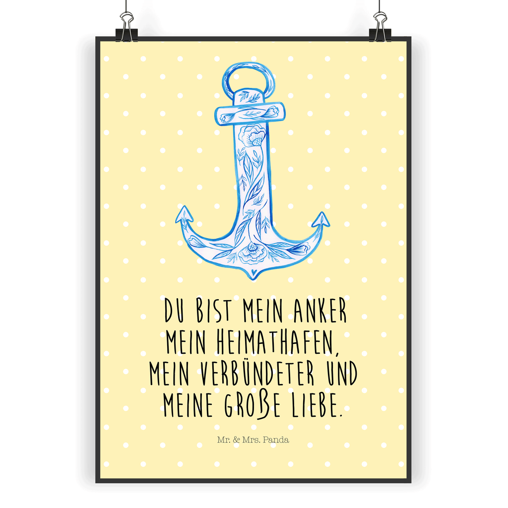 Poster Anker Blau Poster, Wandposter, Bild, Wanddeko, Küchenposter, Kinderposter, Wanddeko Bild, Raumdekoration, Wanddekoration, Handgemaltes Poster, Mr. & Mrs. Panda Poster, Designposter, Kunstdruck, Posterdruck, Tiermotive, Gute Laune, lustige Sprüche, Tiere