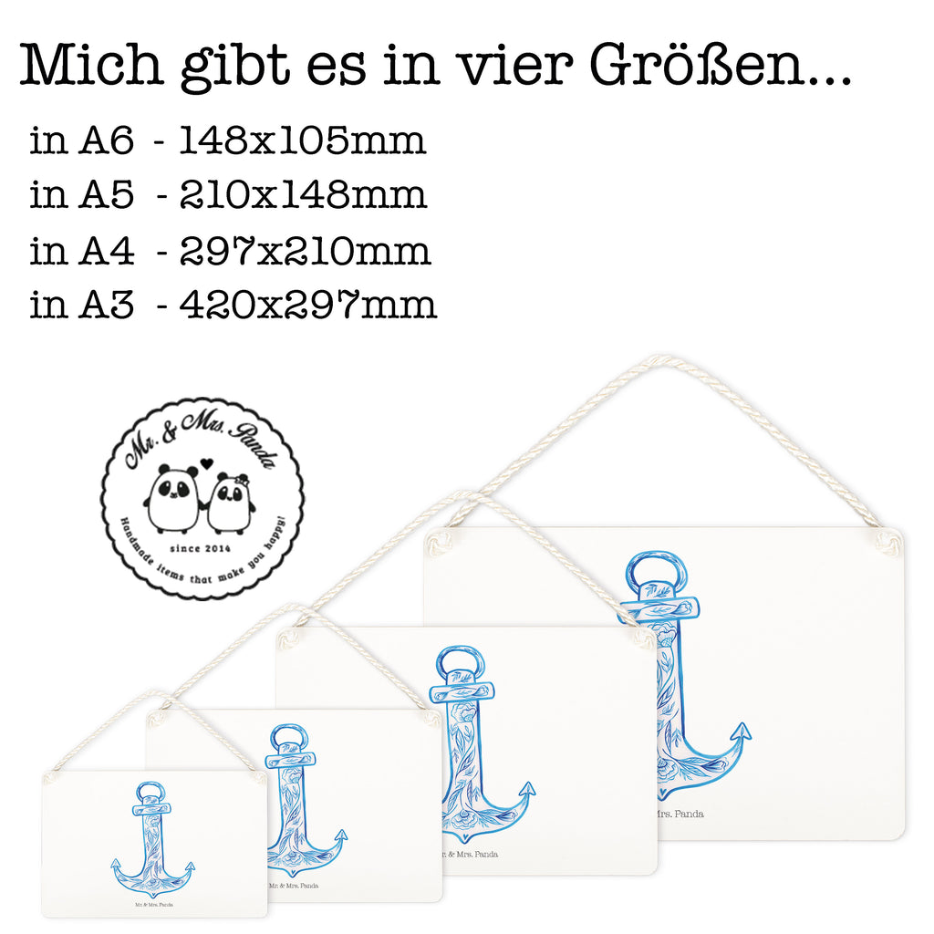 Deko Schild Anker Blau Dekoschild, Deko Schild, Schild, Tür Schild, Türschild, Holzschild, Wandschild, Wanddeko, Tiermotive, Gute Laune, lustige Sprüche, Tiere