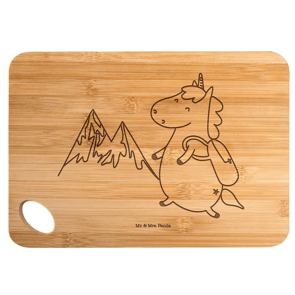 Bambus - Schneidebrett Einhorn Bergsteiger Küchenbrett, Frühstücksbrett, Hackbrett, Brett, Holzbrettchen, Einhorn, Einhörner, Einhorn Deko, Pegasus, Unicorn, Bergsteiger, Abenteuer, Berge, Abenteurer, Weltenbummler, Weltreise, Reisen, Urlaub, Entdecker