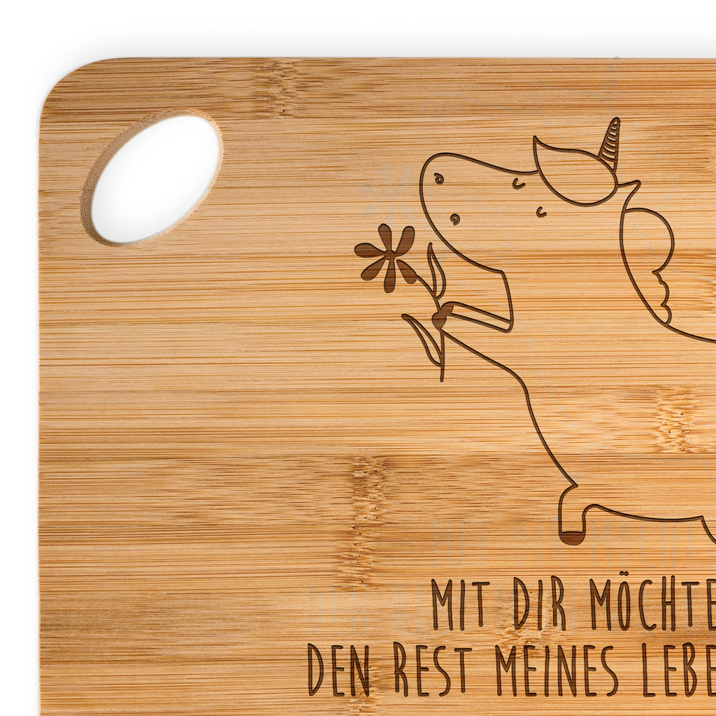 Bambus - Schneidebrett Einhorn Blume Küchenbrett, Frühstücksbrett, Hackbrett, Brett, Holzbrettchen, Einhorn, Einhörner, Einhorn Deko, Pegasus, Unicorn, Liebe, Liebesbeweis, Antrag, Heiratsantrag, Verlobung, Ehepaar, Pärchen, Partner, Freund, Freundin, Ehe, heiraten