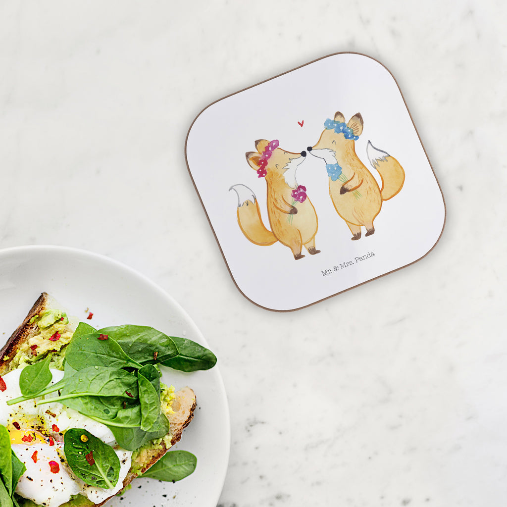 Quadratische Untersetzer Füchse Pärchen Lesbian Pride Bierdeckel, Glasuntersetzer, Untersetzer Gläser, Getränkeuntersetzer, Hochzeit, Hochzeitsgeschenk, Ehe, Hochzeitsfeier, Trauung, Trauungsgeschenk, Hochzeitskarte, Verlobungsfeier, Verlobungsgeschenk, Hochzeitsgeschenkideen, Hochzeitsgeschenke für Brautpaar