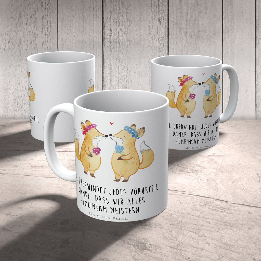 Tasse Füchse Pärchen Lesbian Pride  Becher, Kaffeetasse, Kaffeebecher, Tee, Frühstück, Büro  Hochzeit, Hochzeitsgeschenk, Ehe, Hochzeitsfeier, Trauung, Trauungsgeschenk, Hochzeitskarte, Verlobungsfeier, Verlobungsgeschenk, Hochzeitsgeschenkideen