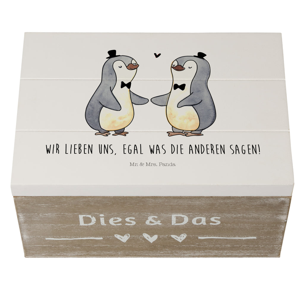 Holzkiste Pinguin Pärchen Gay Pride Holzkiste, Kiste, Schatzkiste, Truhe, Schatulle, XXL, Erinnerungsbox, Erinnerungskiste, Dekokiste, Aufbewahrungsbox, Hochzeit, Hochzeitsgeschenk, Ehe, Hochzeitsfeier, Trauung, Trauungsgeschenk, Hochzeitskarte, Verlobungsfeier, Verlobungsgeschenk, Hochzeitsgeschenkideen, Hochzeitsgeschenke für Brautpaar