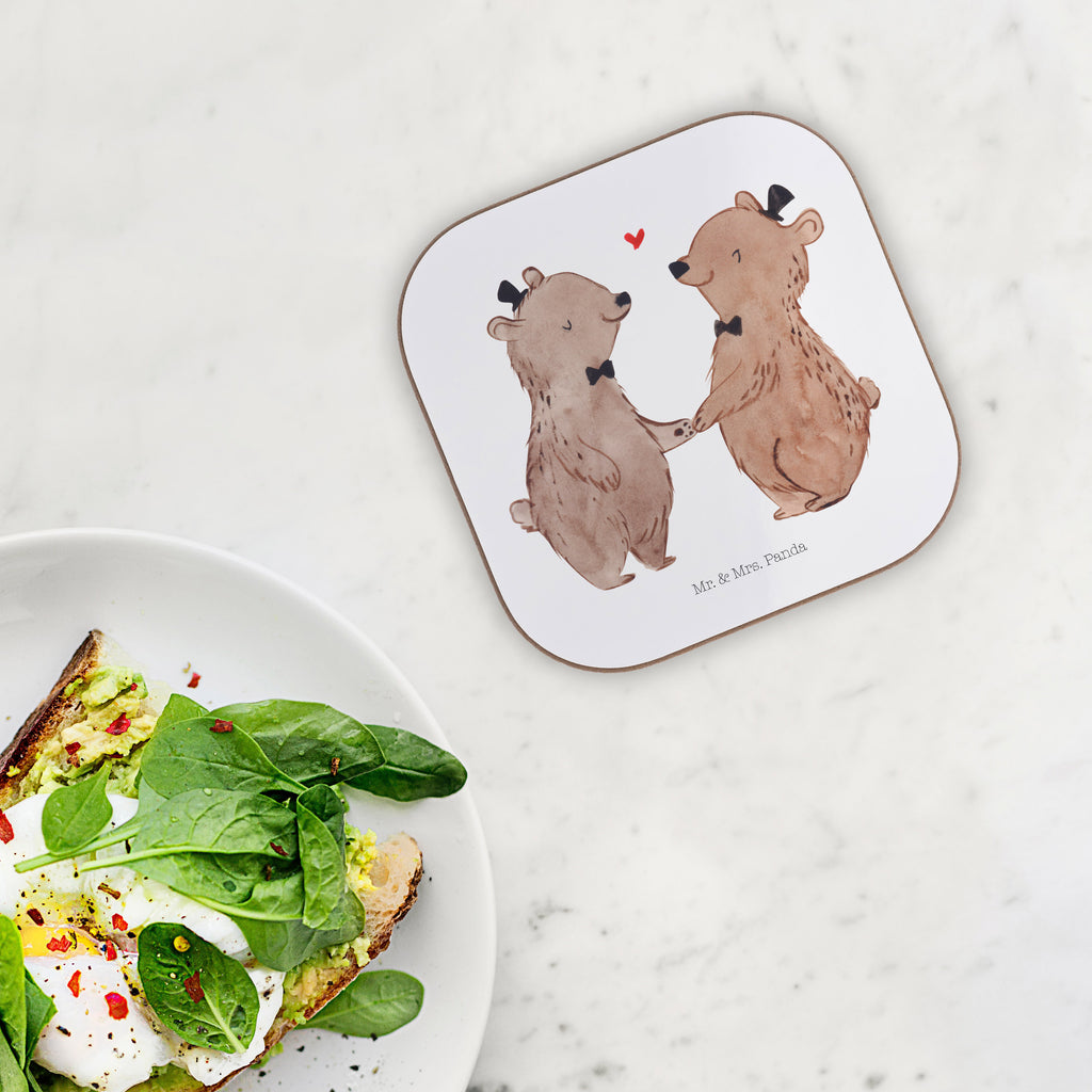 Quadratische Untersetzer Bären Pärchen Gay Pride Bierdeckel, Glasuntersetzer, Untersetzer Gläser, Getränkeuntersetzer, Hochzeit, Hochzeitsgeschenk, Ehe, Hochzeitsfeier, Trauung, Trauungsgeschenk, Hochzeitskarte, Verlobungsfeier, Verlobungsgeschenk, Hochzeitsgeschenkideen, Hochzeitsgeschenke für Brautpaar