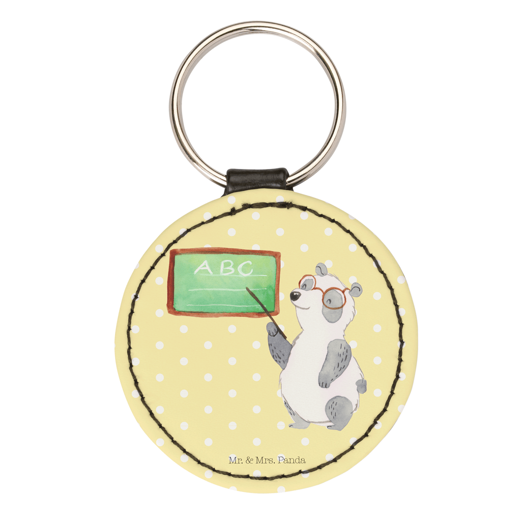 Rund Schlüsselanhänger Panda Lehrer Schlüsselanhänger, Anhänger, Taschenanhänger, Glücksbringer, Schutzengel, Tiermotive, Gute Laune, lustige Sprüche, Tiere