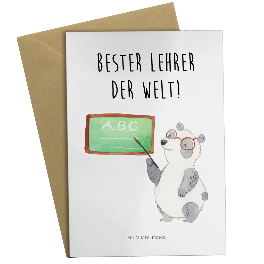 Grußkarte Panda Lehrer Klappkarte, Einladungskarte, Glückwunschkarte, Hochzeitskarte, Geburtstagskarte, Karte, Tiermotive, Gute Laune, lustige Sprüche, Tiere