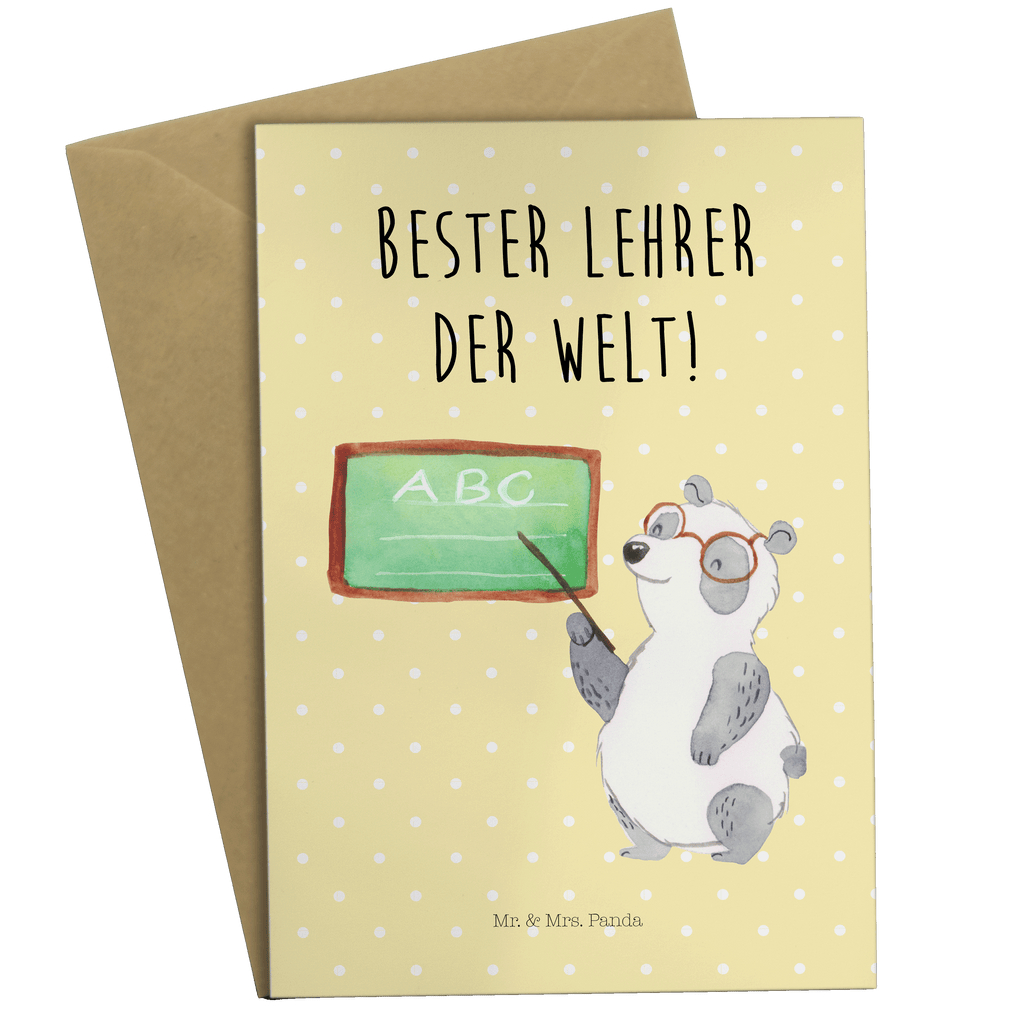 Grußkarte Panda Lehrer Klappkarte, Einladungskarte, Glückwunschkarte, Hochzeitskarte, Geburtstagskarte, Karte, Tiermotive, Gute Laune, lustige Sprüche, Tiere