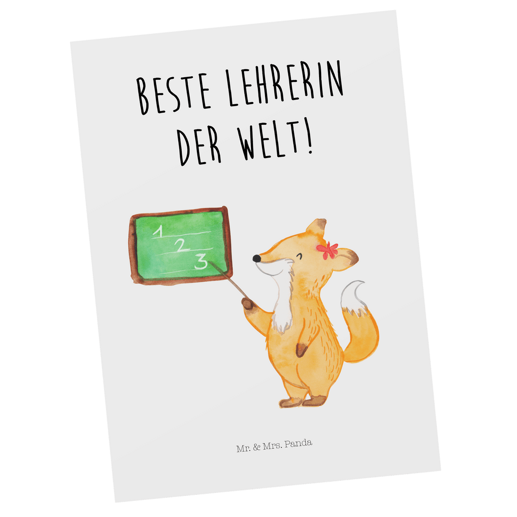 Postkarte Fuchs Lehrerin Geschenkkarte, Grußkarte, Karte, Einladung, Ansichtskarte, Geburtstagskarte, Einladungskarte, Dankeskarte, Tiermotive, Gute Laune, lustige Sprüche, Tiere
