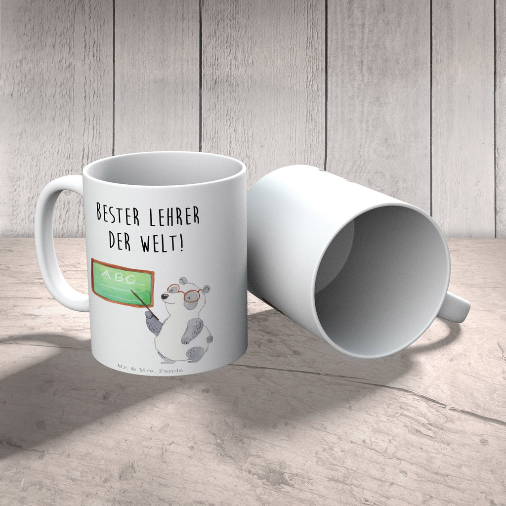 Tasse Panda Lehrer  Becher, Kaffeetasse, Kaffeebecher, Tee, Frühstück, Büro  süße Tiermotive, gute Laune, lustige Sprüche, Tiere