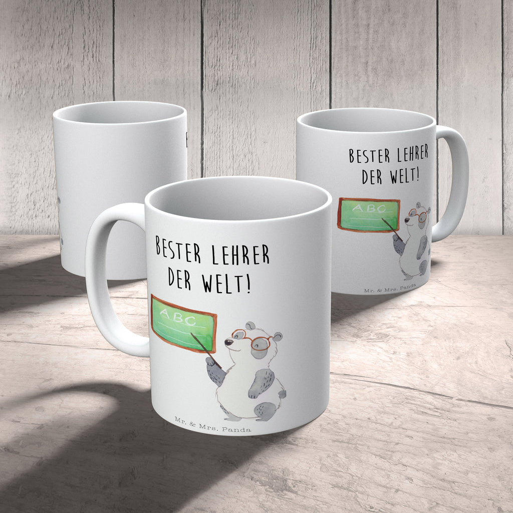 Tasse Panda Lehrer  Becher, Kaffeetasse, Kaffeebecher, Tee, Frühstück, Büro  süße Tiermotive, gute Laune, lustige Sprüche, Tiere