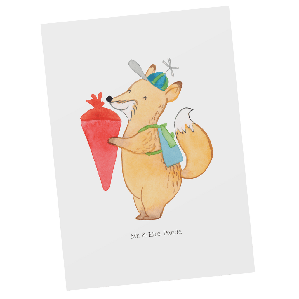Postkarte Fuchs Schulkind Geschenkkarte, Grußkarte, Karte, Einladung, Ansichtskarte, Geburtstagskarte, Einladungskarte, Tiermotive, Gute Laune, lustige Sprüche, Tiere