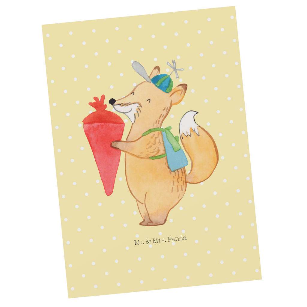 Postkarte Fuchs Schulkind Geschenkkarte, Grußkarte, Karte, Einladung, Ansichtskarte, Geburtstagskarte, Einladungskarte, Tiermotive, Gute Laune, lustige Sprüche, Tiere