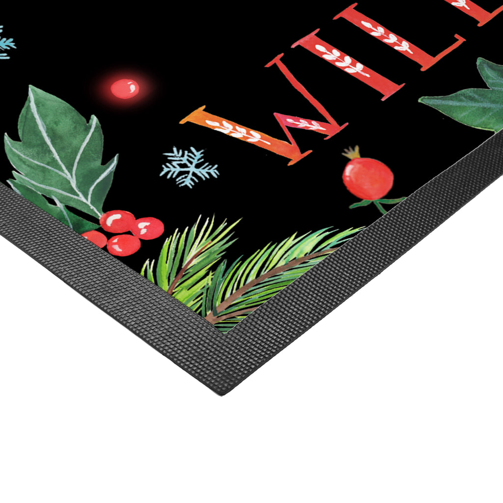 Fußmatte Igel Lichterkette  Türvorleger, Schmutzmatte, Fußabtreter, Matte, Schmutzfänger, Fußabstreifer, Schmutzfangmatte, Türmatte, Motivfußmatte,  Haustürmatte, Vorleger  Winter, Weihnachten, Weihnachtsdeko, Nikolaus, Advent, Heiligabend, Wintermotiv