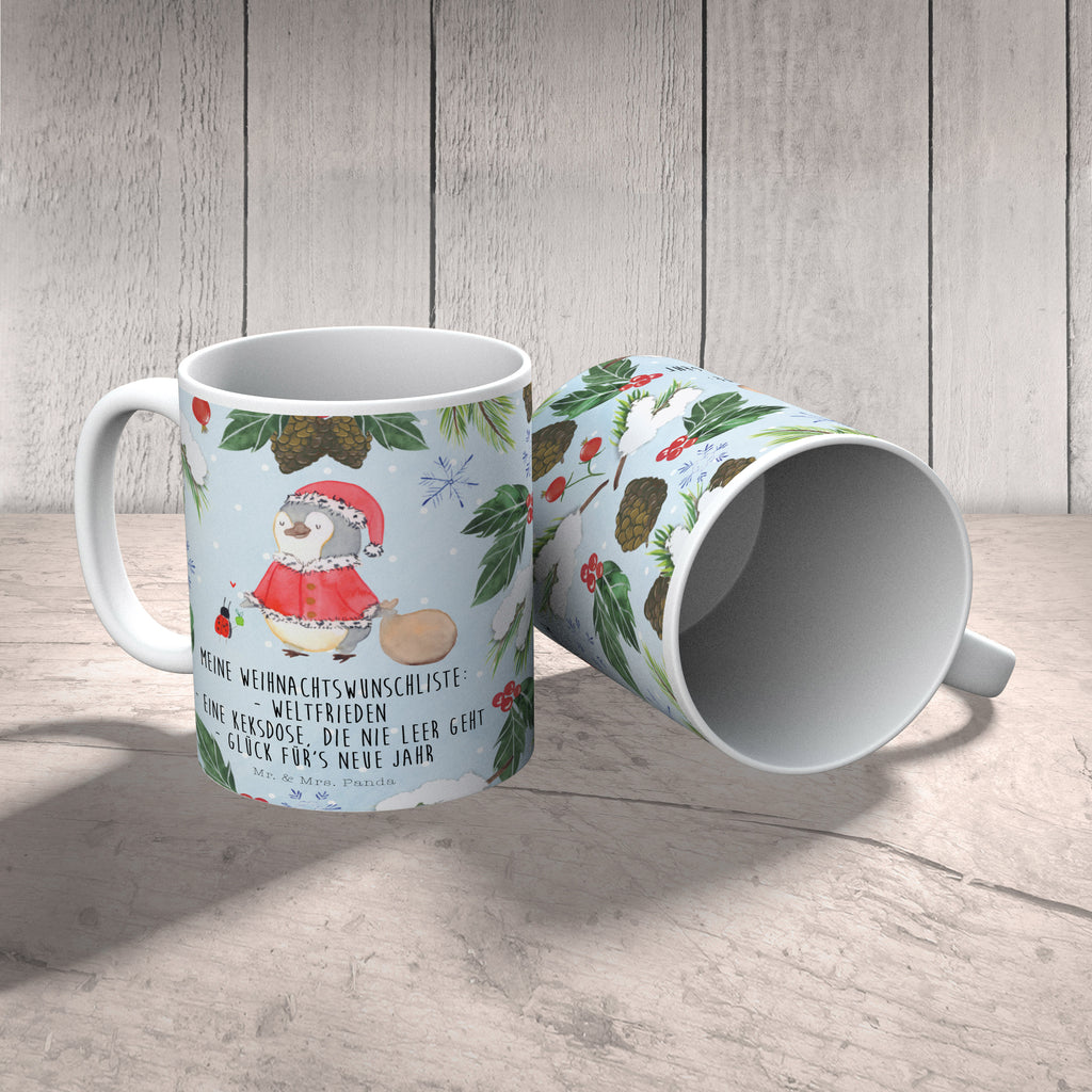 Tasse Pinguin Nikolaus  Becher, Kaffeetasse, Kaffeebecher, Tee, Frühstück, Büro  Winter, Weihnachten, Weihnachtsdeko, Nikolaus, Advent, Heiligabend, Wintermotiv