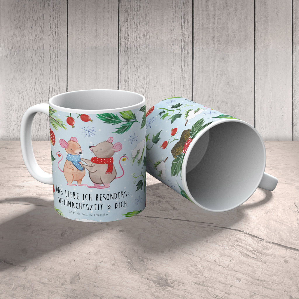 Tasse Mäuse Weihnachten  Becher, Kaffeetasse, Kaffeebecher, Tee, Frühstück, Büro  Winter, Weihnachten, Weihnachtsdeko, Nikolaus, Advent, Heiligabend, Wintermotiv