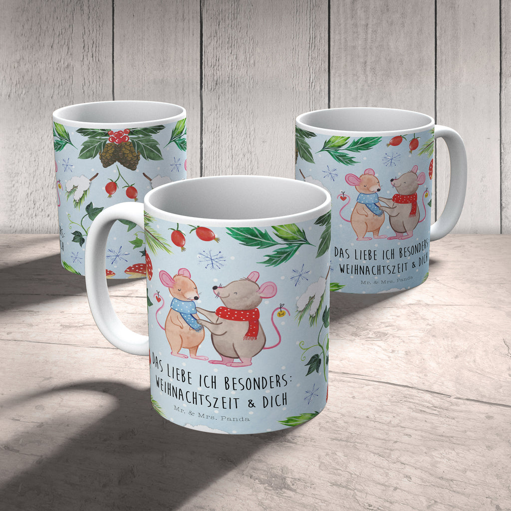 Tasse Mäuse Weihnachten  Becher, Kaffeetasse, Kaffeebecher, Tee, Frühstück, Büro  Winter, Weihnachten, Weihnachtsdeko, Nikolaus, Advent, Heiligabend, Wintermotiv