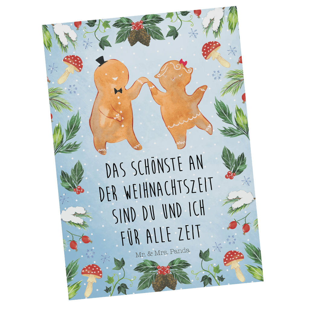 Postkarte Lebkuchen Pärchen Geschenkkarte, Grußkarte, Karte, Einladung, Ansichtskarte, Geburtstagskarte, Einladungskarte, Dankeskarte, Winter, Weihnachten, Weihnachtsdeko, Nikolaus, Advent, Heiligabend, Wintermotiv
