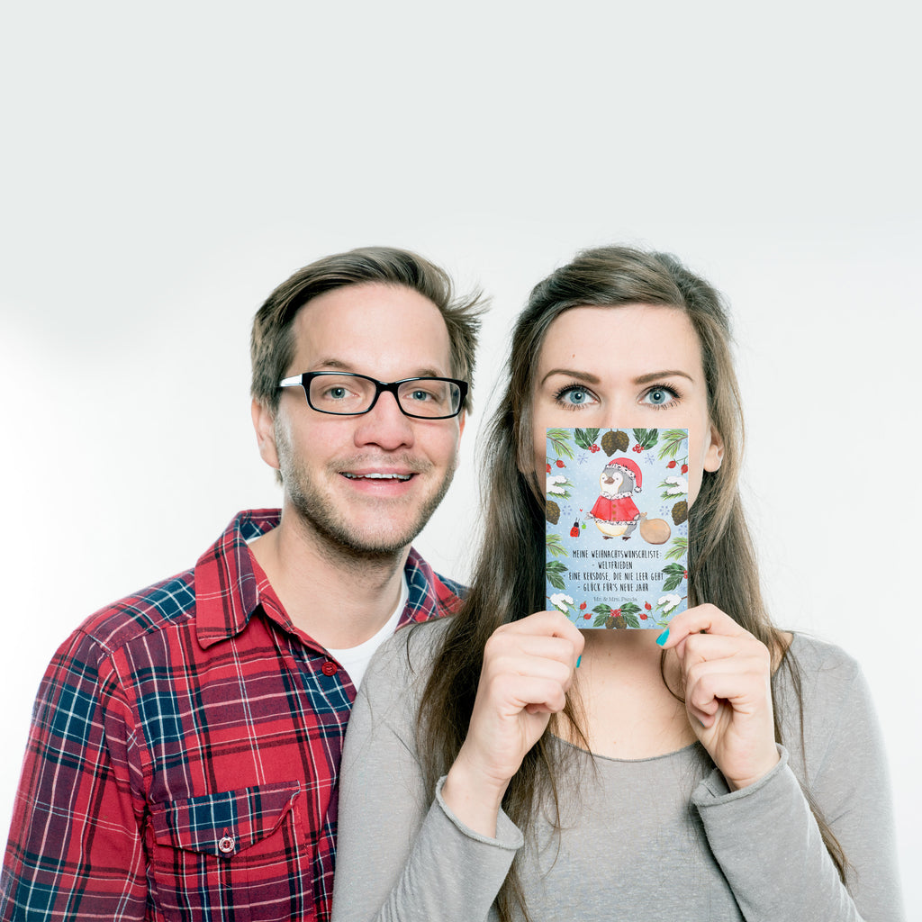 Postkarte Pinguin Nikolaus Geschenkkarte, Grußkarte, Karte, Einladung, Ansichtskarte, Geburtstagskarte, Einladungskarte, Winter, Weihnachten, Weihnachtsdeko, Nikolaus, Advent, Heiligabend, Wintermotiv