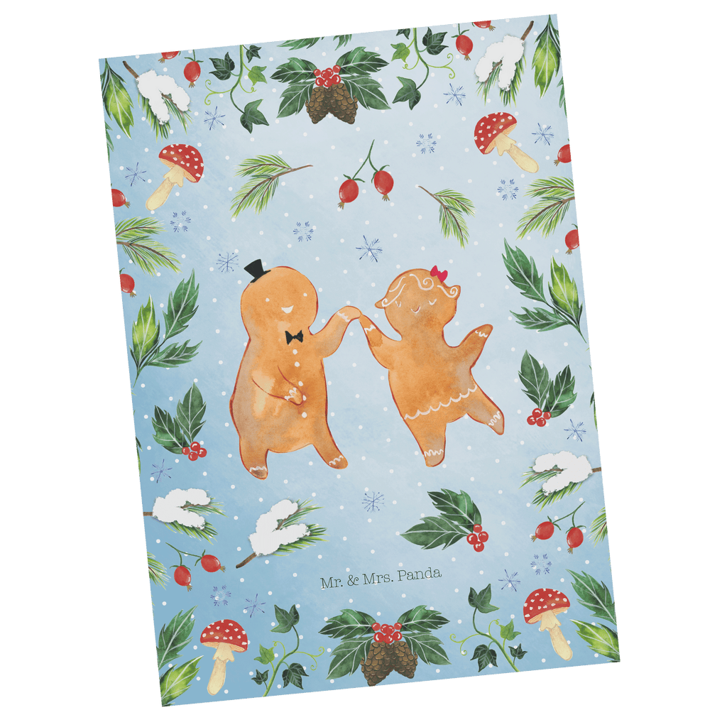 Postkarte Lebkuchen Pärchen Geschenkkarte, Grußkarte, Karte, Einladung, Ansichtskarte, Geburtstagskarte, Einladungskarte, Dankeskarte, Winter, Weihnachten, Weihnachtsdeko, Nikolaus, Advent, Heiligabend, Wintermotiv