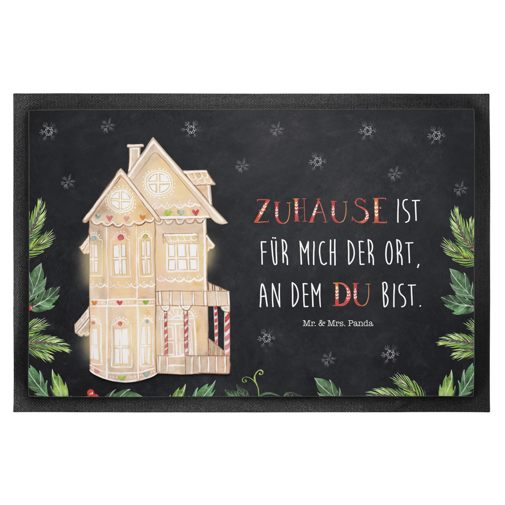 Fußmatte Lebkuchenhaus  Türvorleger, Schmutzmatte, Fußabtreter, Matte, Schmutzfänger, Fußabstreifer, Schmutzfangmatte, Türmatte, Motivfußmatte,  Haustürmatte, Vorleger  Winter, Weihnachten, Weihnachtsdeko, Nikolaus, Advent, Heiligabend, Wintermotiv