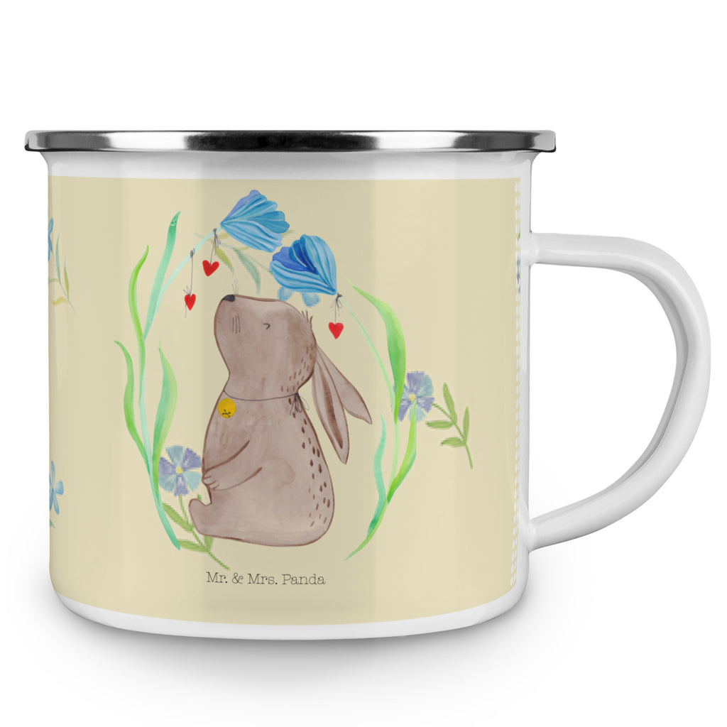 Camping Emaille Tasse Hase Blume Campingtasse, Trinkbecher, Metalltasse, Outdoor Tasse, Emaille Trinkbecher, Blechtasse Outdoor, Emaille Campingbecher, Edelstahl Trinkbecher, Metalltasse für Camping, Kaffee Blechtasse, Camping Tasse Metall, Ostern, Osterhase, Ostergeschenke, Osternest, Osterdeko, Geschenk zu Ostern, Hase, Kaninchen, Kind, Taufe, Taufgeschenk, Geburt, Schwangerschaft, erstes Kind, Kindergeburtstag, Geburtstag, Hoffnung, Träume