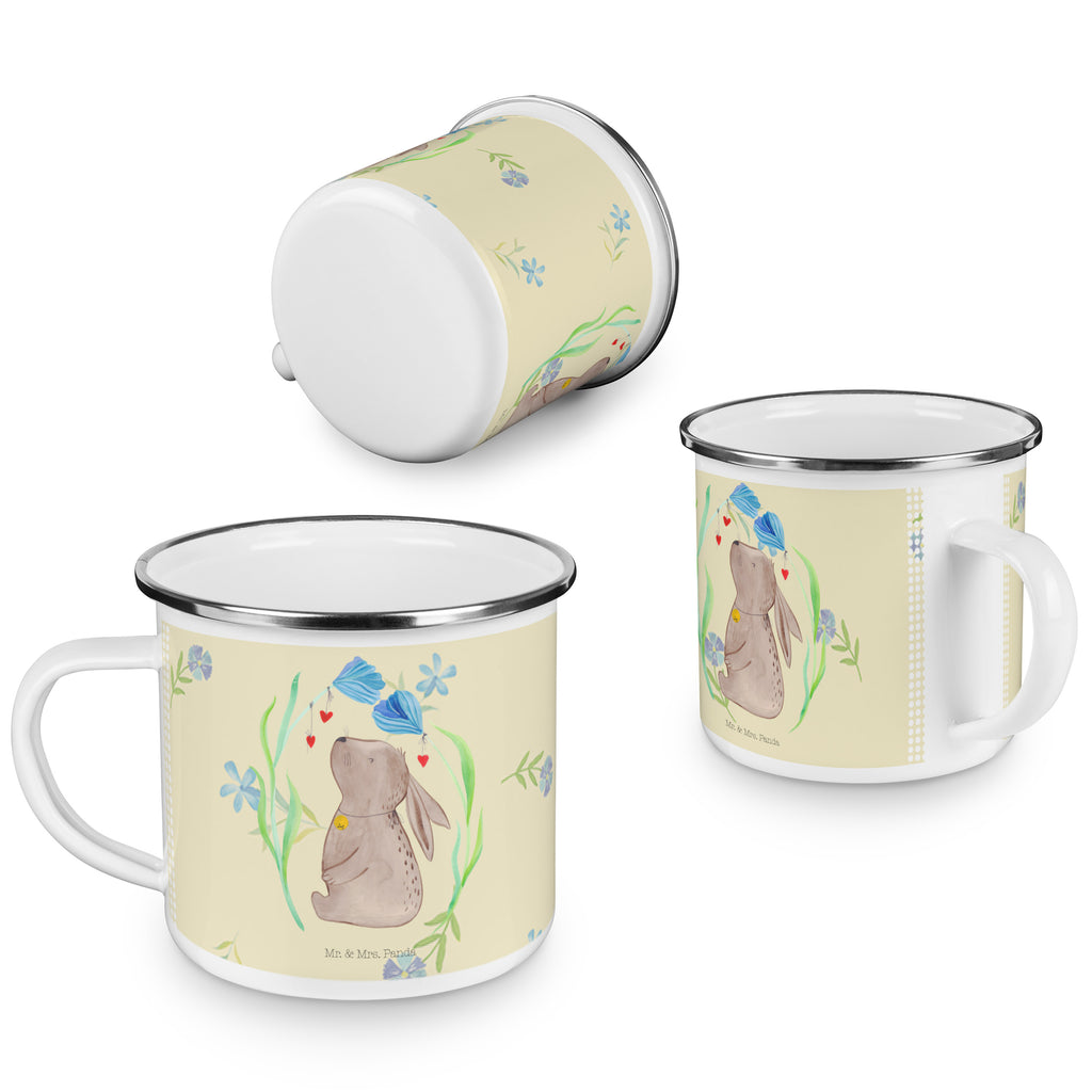 Camping Emaille Tasse Hase Blume Campingtasse, Trinkbecher, Metalltasse, Outdoor Tasse, Emaille Trinkbecher, Blechtasse Outdoor, Emaille Campingbecher, Edelstahl Trinkbecher, Metalltasse für Camping, Kaffee Blechtasse, Camping Tasse Metall, Ostern, Osterhase, Ostergeschenke, Osternest, Osterdeko, Geschenk zu Ostern, Hase, Kaninchen, Kind, Taufe, Taufgeschenk, Geburt, Schwangerschaft, erstes Kind, Kindergeburtstag, Geburtstag, Hoffnung, Träume