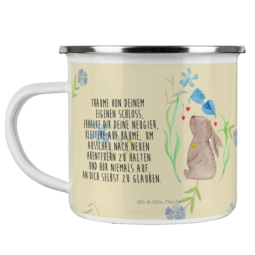 Camping Emaille Tasse Hase Blume Campingtasse, Trinkbecher, Metalltasse, Outdoor Tasse, Emaille Trinkbecher, Blechtasse Outdoor, Emaille Campingbecher, Edelstahl Trinkbecher, Metalltasse für Camping, Kaffee Blechtasse, Camping Tasse Metall, Ostern, Osterhase, Ostergeschenke, Osternest, Osterdeko, Geschenk zu Ostern, Hase, Kaninchen, Kind, Taufe, Taufgeschenk, Geburt, Schwangerschaft, erstes Kind, Kindergeburtstag, Geburtstag, Hoffnung, Träume