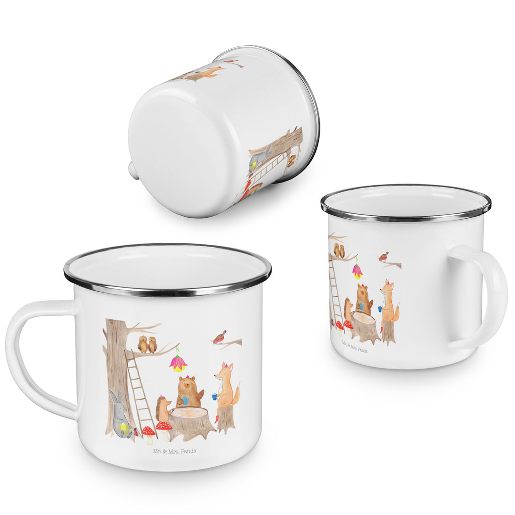 Camping Emaille Tasse Waldtiere Picknick Campingtasse, Trinkbecher, Metalltasse, Outdoor Tasse, Emaille Trinkbecher, Blechtasse Outdoor, Emaille Campingbecher, Edelstahl Trinkbecher, Metalltasse für Camping, Kaffee Blechtasse, Camping Tasse Metall, Tiermotive, Gute Laune, lustige Sprüche, Tiere, Waldtiere, Picknick, Wald, Fuchs, Hase, Igel, Maus, Eichhörnchen