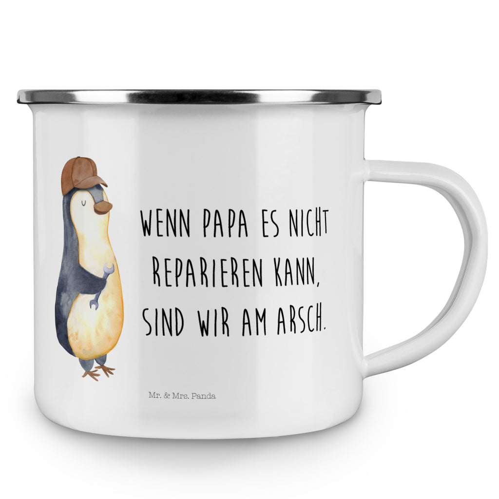 Camping Emaille Tasse Wenn Papa es nicht reparieren kann, sind wir am Arsch Campingtasse, Trinkbecher, Metalltasse, Outdoor Tasse, Emaille Trinkbecher, Blechtasse Outdoor, Emaille Campingbecher, Edelstahl Trinkbecher, Metalltasse für Camping, Kaffee Blechtasse, Camping Tasse Metall, Familie, Vatertag, Muttertag, Bruder, Schwester, Mama, Papa, Oma, Opa, Vater, Geschenk Papa, Bester Papa der Welt
