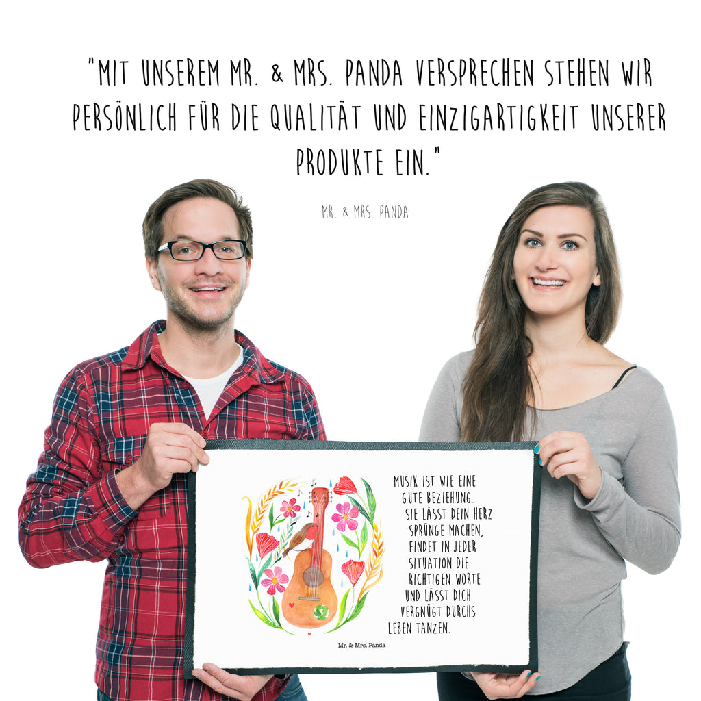 Fußmatte Rotkehlchen Gitarre Türvorleger, Schmutzmatte, Fußabtreter, Matte, Schmutzfänger, Fußabstreifer, Schmutzfangmatte, Türmatte, Motivfußmatte, Haustürmatte, Vorleger, Blumen Deko, Frühlings Deko, Sommer Deko, Dekoration, positive Botschaft, Naturliebhaber, Outdoor, Natur, Abenteuer, Gitarre, Musiker, Musik, Sänger, Sängerin, Songs, Lebensgefühl