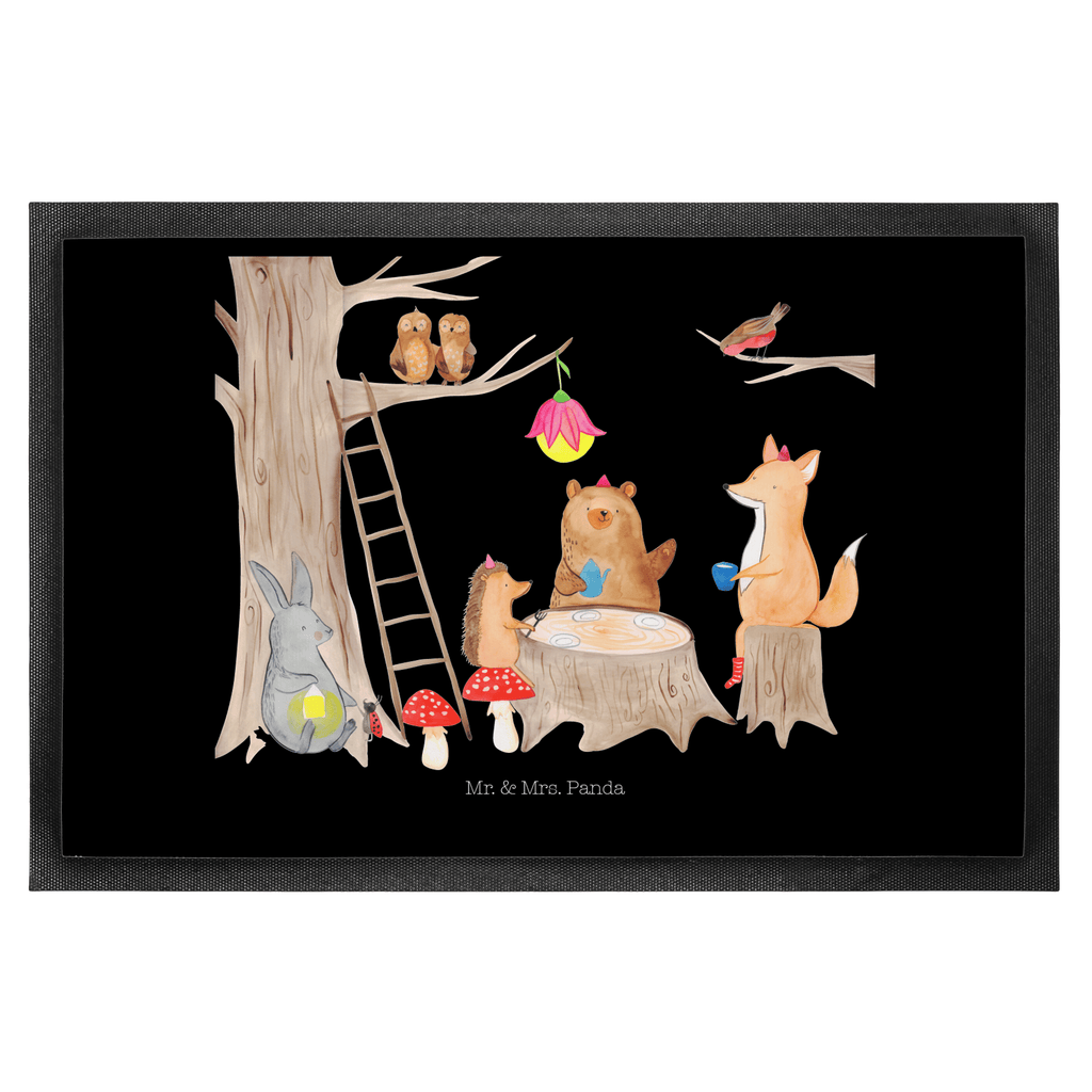 Fußmatte Waldtiere Picknick Türvorleger, Schmutzmatte, Fußabtreter, Matte, Schmutzfänger, Fußabstreifer, Schmutzfangmatte, Türmatte, Motivfußmatte, Haustürmatte, Vorleger, süße Tiermotive, gute Laune, lustige Sprüche, Tiere, Waldtiere, Picknick, Wald, Fuchs, Hase, Igel, Maus, Eichhörnchen