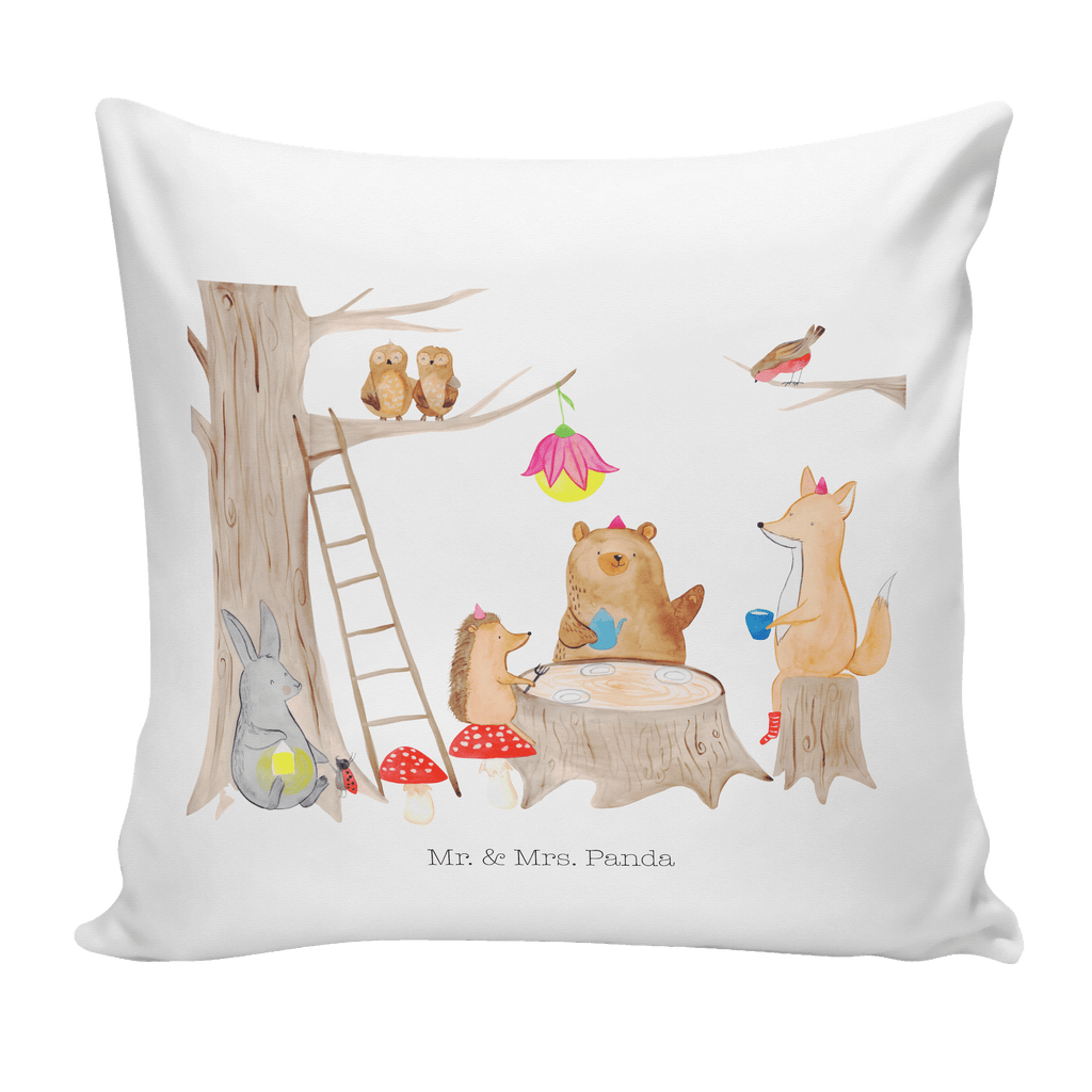 40x40 Kissen Waldtiere Picknick Kissenhülle, Kopfkissen, Sofakissen, Dekokissen, Motivkissen, Tiermotive, Gute Laune, lustige Sprüche, Tiere, Waldtiere, Picknick, Wald, Fuchs, Hase, Igel, Maus, Eichhörnchen