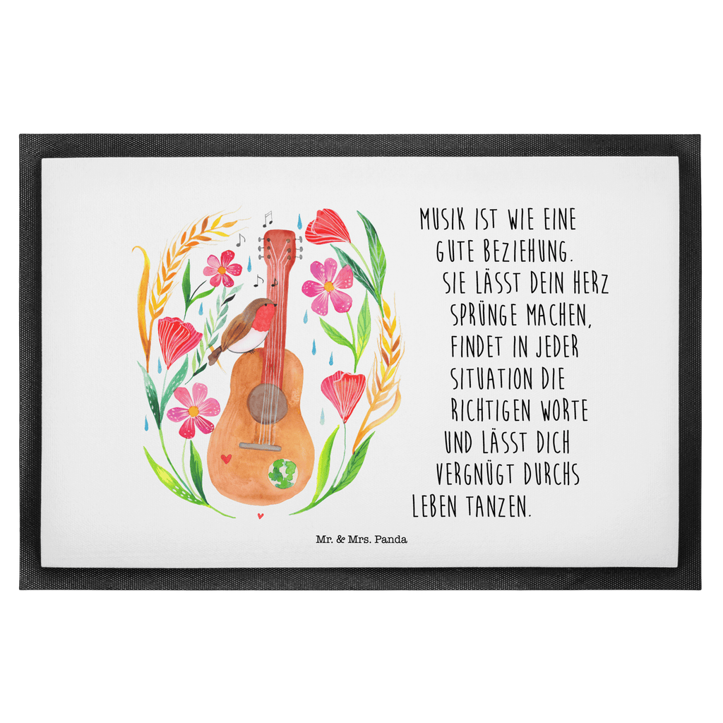 Fußmatte Rotkehlchen Gitarre Türvorleger, Schmutzmatte, Fußabtreter, Matte, Schmutzfänger, Fußabstreifer, Schmutzfangmatte, Türmatte, Motivfußmatte, Haustürmatte, Vorleger, Blumen Deko, Frühlings Deko, Sommer Deko, Dekoration, positive Botschaft, Naturliebhaber, Outdoor, Natur, Abenteuer, Gitarre, Musiker, Musik, Sänger, Sängerin, Songs, Lebensgefühl