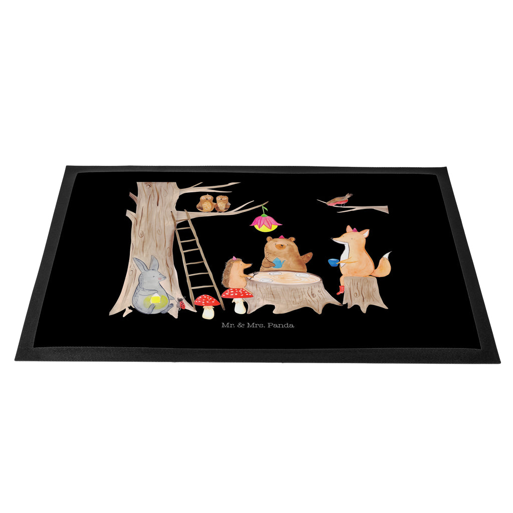 Fußmatte Waldtiere Picknick Türvorleger, Schmutzmatte, Fußabtreter, Matte, Schmutzfänger, Fußabstreifer, Schmutzfangmatte, Türmatte, Motivfußmatte, Haustürmatte, Vorleger, süße Tiermotive, gute Laune, lustige Sprüche, Tiere, Waldtiere, Picknick, Wald, Fuchs, Hase, Igel, Maus, Eichhörnchen