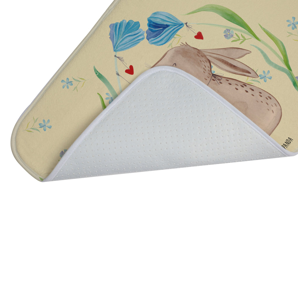Badvorleger Hase Blume Badematte, Badteppich, Duschvorleger, Badezimmerteppich, Badezimmermatte, Badvorleger, Duschmatte, Duschteppich, Ostern, Osterhase, Ostergeschenke, Osternest, Osterdeko, Geschenk zu Ostern, Hase, Kaninchen, Kind, Taufe, Taufgeschenk, Geburt, Schwangerschaft, erstes Kind, Kindergeburtstag, Geburtstag, Hoffnung, Träume