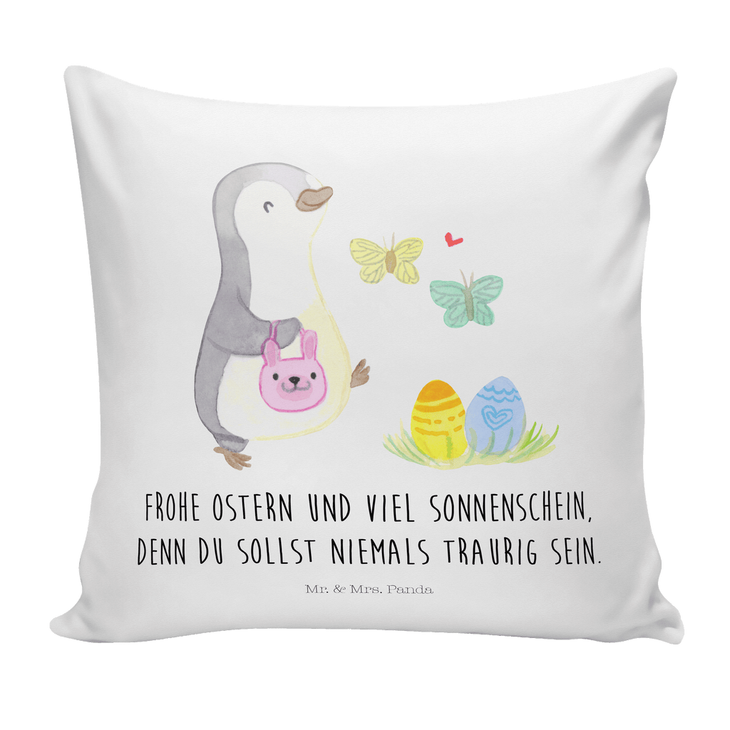 40x40 Kissen Pinguin Eiersuche Kissenhülle, Kopfkissen, Sofakissen, Dekokissen, Motivkissen, Ostern, Osterhase, Ostergeschenke, Osternest, Osterdeko, Geschenk zu Ostern