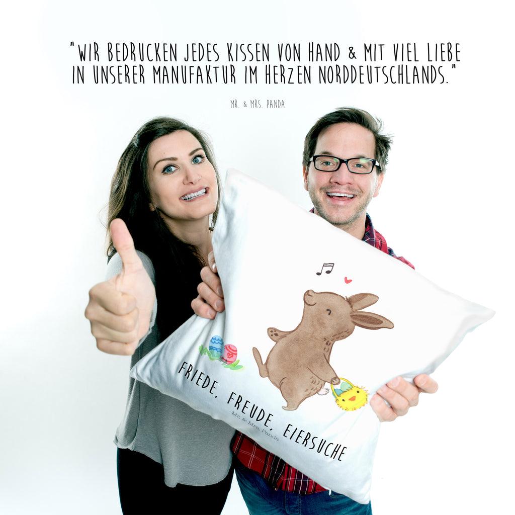 40x40 Kissen Hase Eiersuche Kissenhülle, Kopfkissen, Sofakissen, Dekokissen, Motivkissen, Ostern, Osterhase, Ostergeschenke, Osternest, Osterdeko, Geschenk zu Ostern