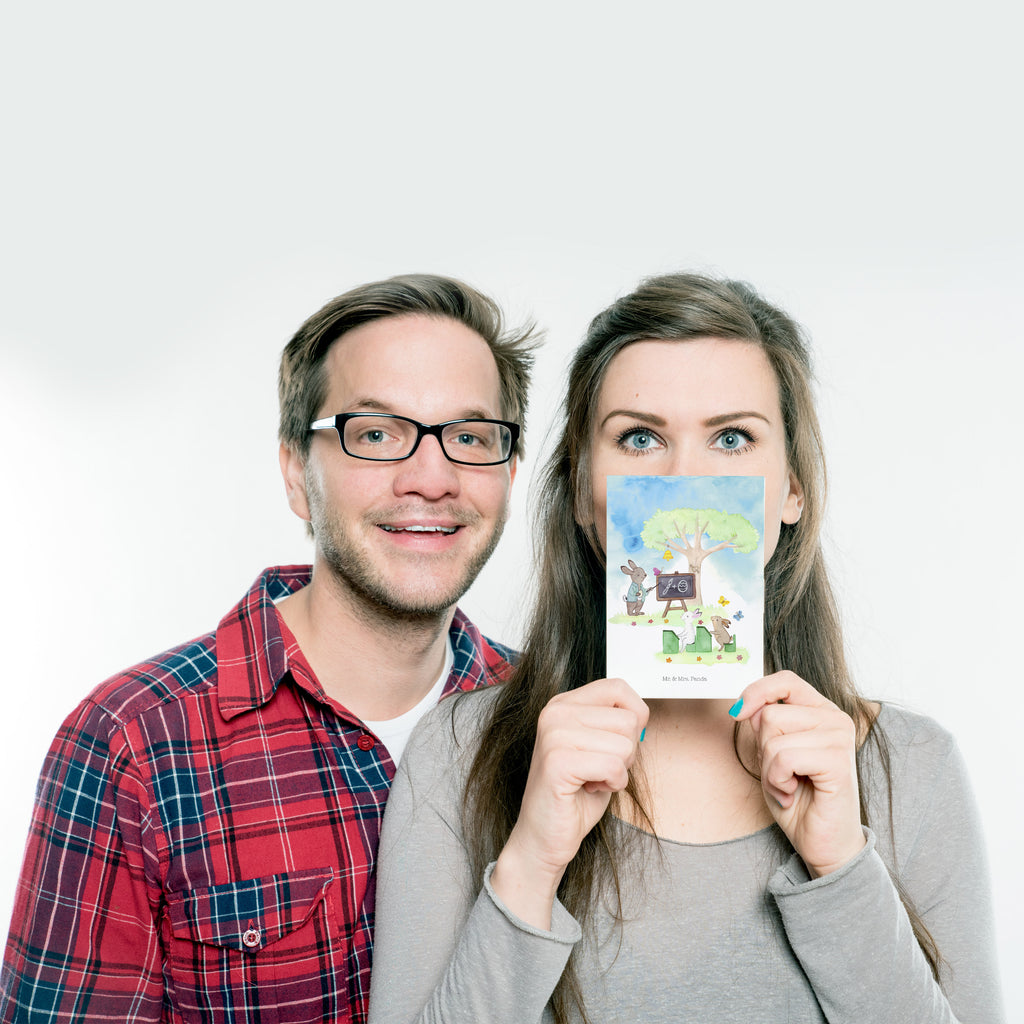 Postkarte Hasenschule Geschenkkarte, Grußkarte, Karte, Einladung, Ansichtskarte, Geburtstagskarte, Einladungskarte, Ostern, Osterhase, Ostergeschenke, Osternest, Osterdeko, Geschenk zu Ostern